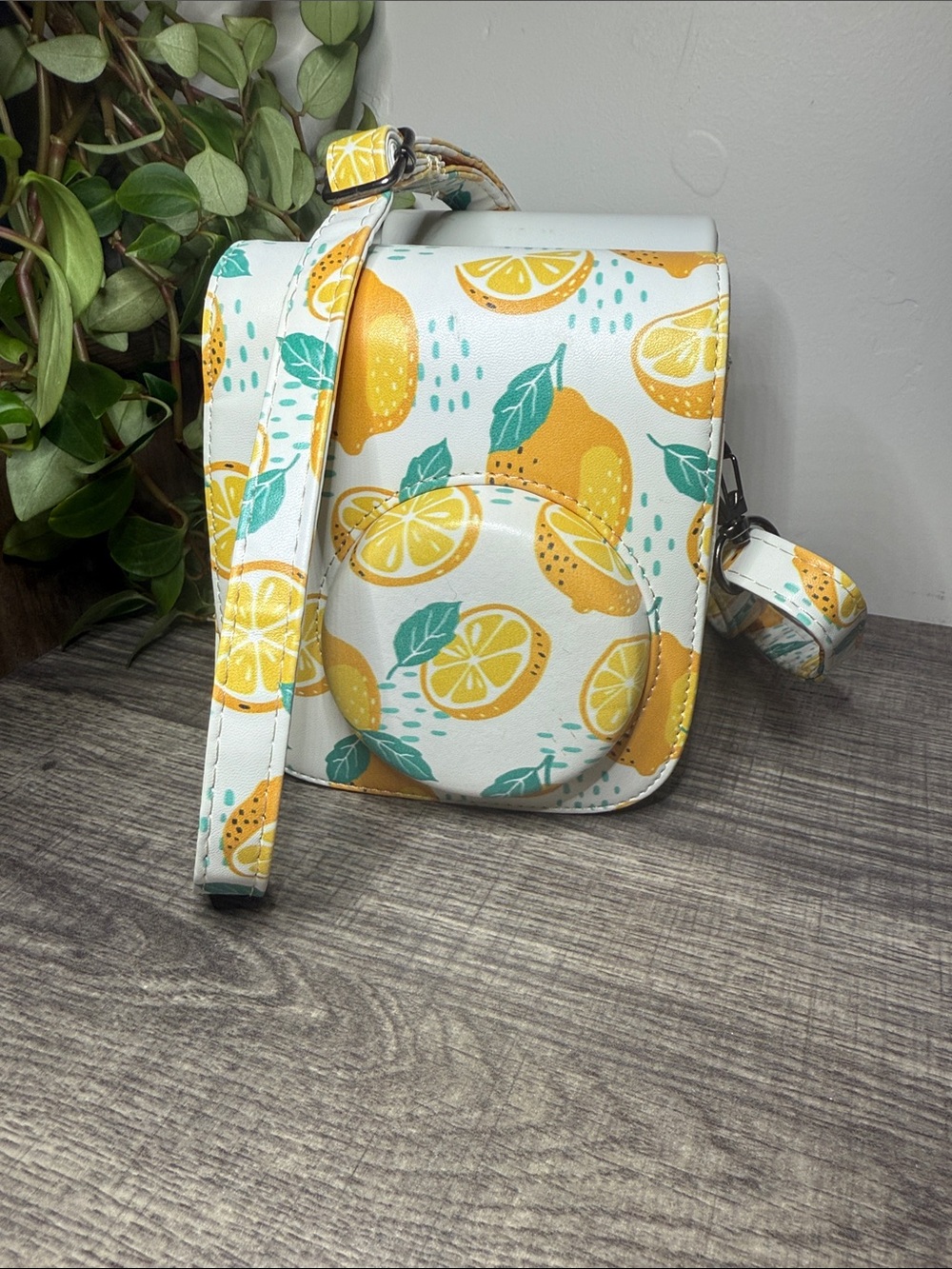 Instax Mini Camera Case Lemon Print Crossbody Cover